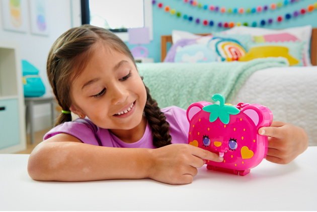 Polly Pocket Zestaw Kompaktowy Truskawkowy Miś figurki + akcesoria