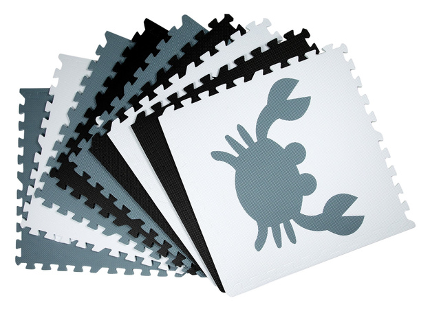 Duża mata podłogowa edukacyjna 180x180 Grube puzzle piankowe XXL 9 szt. Humbi Zwierzęta morskie wodne Ocean