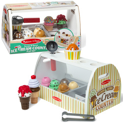 Lodziarnia Lody Drewniane Zestaw Sklepik 28 elementów Scoop and Serve