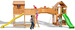 Plac zabaw drewniany XXL Sized Plaza 2x domek, 2x zjeżdżalnia, ścianka i lina wspinaczkowa, drabinki, most