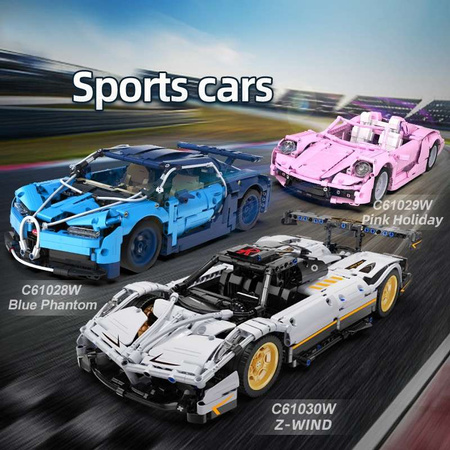 Klocki konstrukcyjne CaDA Zdalnie sterowany duży samochód Kabriolet różowy 37 cm z napędem Power System Auto Pojazd Cabrio Pink Holiday RC 1181 elementów