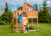 Plac zabaw drewniany ogrodowy My Side Step On domek, zjeżdżalnia, ścianka wspinaczkowa, drabinka, luneta, kierownica