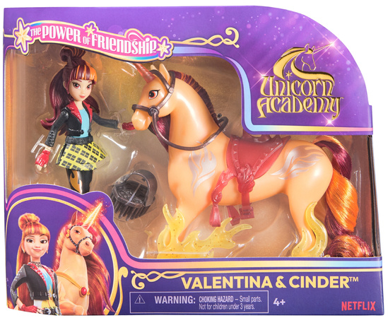 Unicorn Academy Akademia Jednorożców Zestaw Figurki Valentina & Cinder dziewczyna i jednorożec + akcesoria