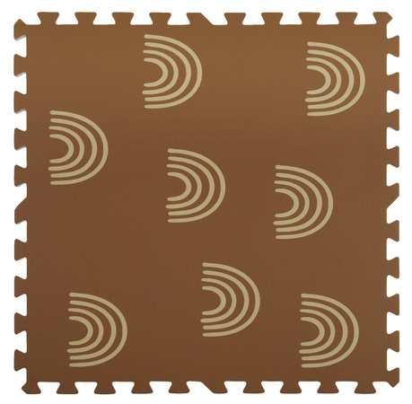 OUTLET Mata piankowa podłogowa Humbi 180x180 puzzle piankowe 9 szt. brązowy łuki tęcza WADLIWE