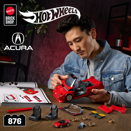 Hot Wheels Klocki Seria Elite Brick Shop Samochód '90 Acura NSX 876 elementów