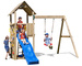 Plac zabaw drewniany ogrodowy Carol 2 domek, zjeżdżalnia, huśtawka, ścianka, drabinka