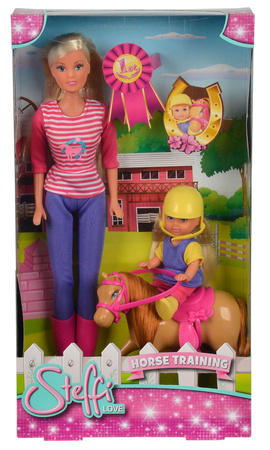 Lalki Steffi i Evi z konikiem kucyk