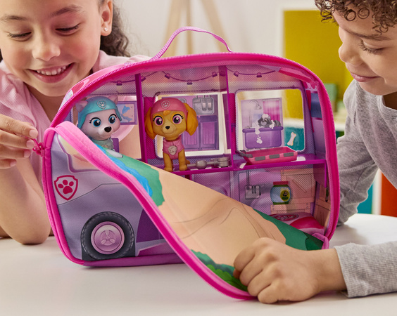 Psi Patrol Zestaw kamper z figurkami i akcesoriami Skye's World Pupcation Rescue Set