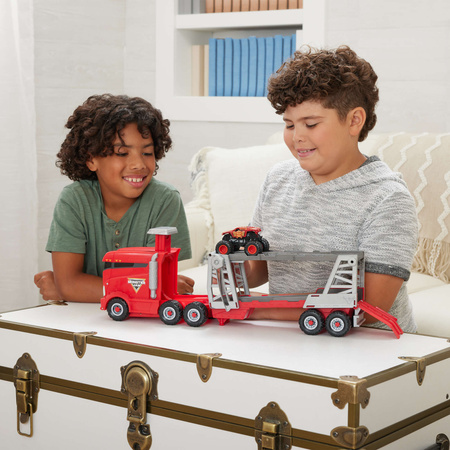 Monster Jam zestaw z transporterem i pojazdem 1:64 Launch n' Go Hauler Max-D