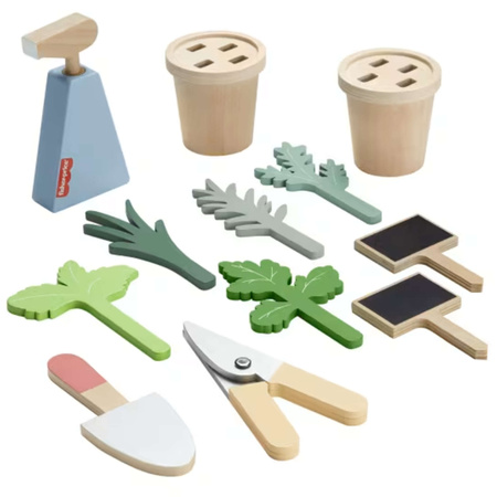 Kreatywny Zestaw Drewnianych Zabawek Mały Ogrodnik 12 elementów