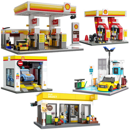 Klocki Konstrukcyjne Zestaw CaDA Shell Stacje paliw, Myjni samochodowe 2519 elementy