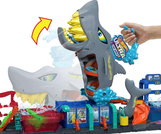 Hot Wheels zestaw Tor samochodowy Ultra Myjnia Rekina + pojazd