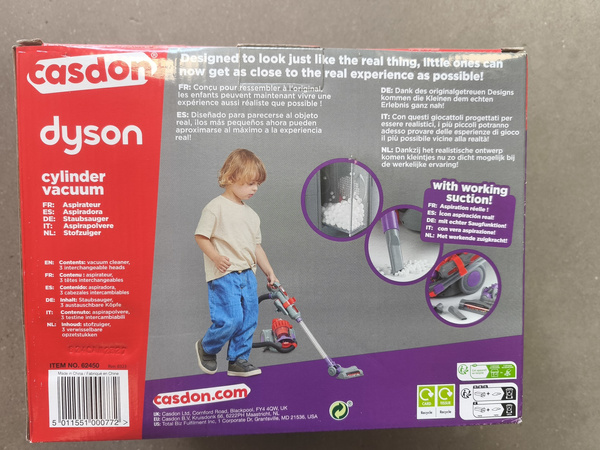 OUTLET Dyson Zabawkowy Odkurzacz do zabawy dla dzieci realistyczny WADLIWY