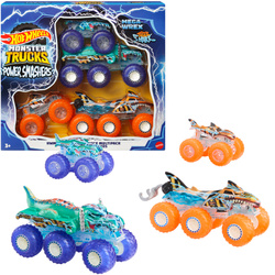 Hot Wheels Monster Trucks zestaw pojazdów w skali 1:64 Power Smashers Tracks Big Rig