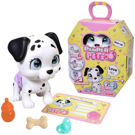 Pamper Petz Piesek Dalmatyńczyk z pieluszkowego gangu 20 cm + akcesoria
