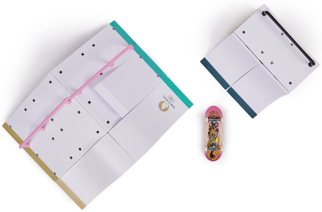 Tech Deck zestaw fingerboards Rampy Aurelien's Ramp, Shane's Ramp, Sky's Ramp + kolorowe deskorolki kolekcjonerske