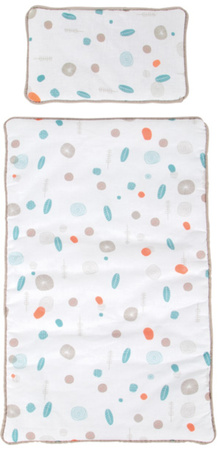 Małe Drewniane Bujane białe Łóżeczko dla Lalek z Poduszką i Kocykiem