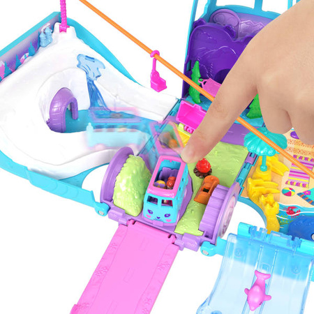Polly Pocket Zestaw Pojazd Podróżniczy z 2 Lalkami i Akcesoriami Pet Mobile Adventure 21 elementów