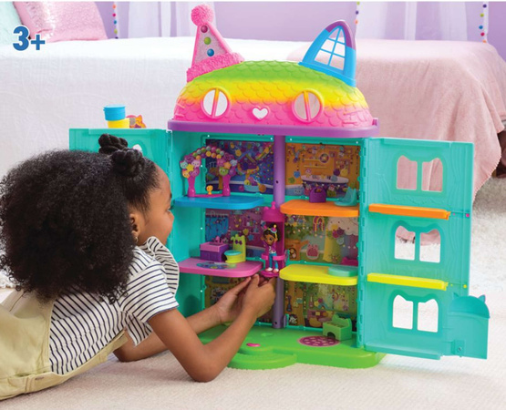 Koci Domek Gabi Wielki tęczowy dom z windą i laleczką Gabby's Celebration Dollhouse z dźwiękiem 60 cm