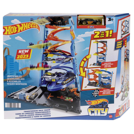 Hot Wheels City zestaw Wyścigowa Wieża z transformacją + pojazd