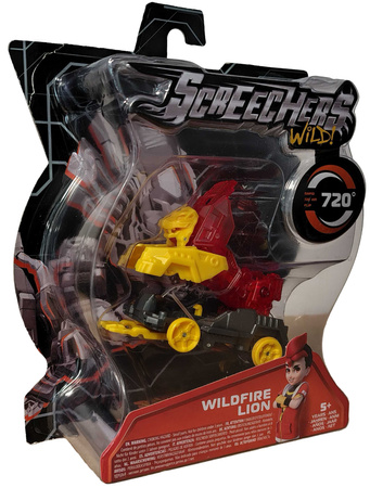 Screechers Wild! Transformujący Pojazd Wildlife Lion Czerwony Lew