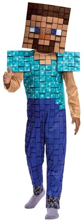 Minecraft Kostium Steve strój karnawałowy 127-136 cm 7-8 lat
