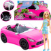 Barbie zestaw samochód różowy kabriolet z lalką