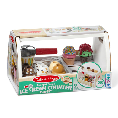 Lodziarnia Lody Drewniane Zestaw Sklepik 28 elementów Scoop and Serve
