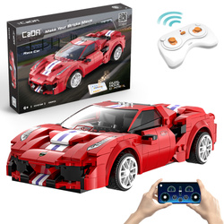 Klocki konstrukcyjne CaDa Zdalnie sterowane auto 20 cm czerwony samochód 488 Race Car 306 elementów RC Dual Mode