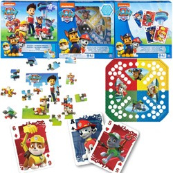 Psi Patrol Zestaw gier 3w1 Puzzle Chińczyk Karty