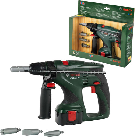 Zestaw Bosch Wiertarka udarowa żółty kask i gogle ochronne Klein