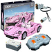 Klocki konstrukcyjne CaDA Zdalnie sterowany duży samochód Kabriolet różowy 37 cm z napędem Power System Auto Pojazd Cabrio Pink Holiday RC 1181 elementów