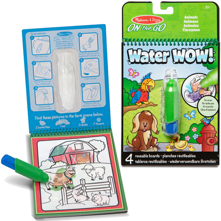 Zestaw Wodna kolorowanka Zwierzęta + długopis Water Wow Animals Coloring Book