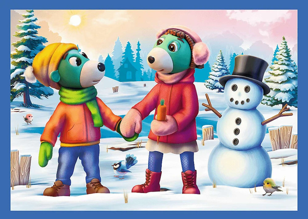 Trefl Puzzle 4w1 U Treflików pada śnieg Układanki dla Najmłodszych 3+