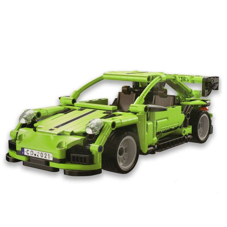 Klocki konstrukcyjne CaDA Samochód Wyścigówka z napędem Pull-back Zielone Auto Wyścigowe Legend Sports Car 387 elementów