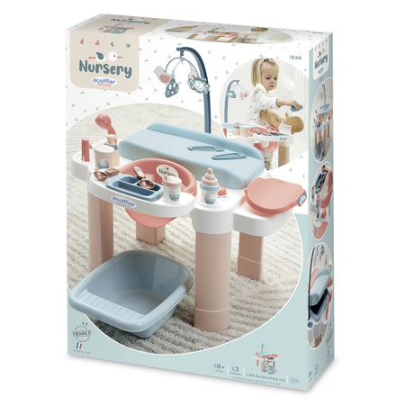 Nursery Kącik opiekunki dla lalek pielęgnacja, karmienie, kąpiel + wanienka i akcesoria