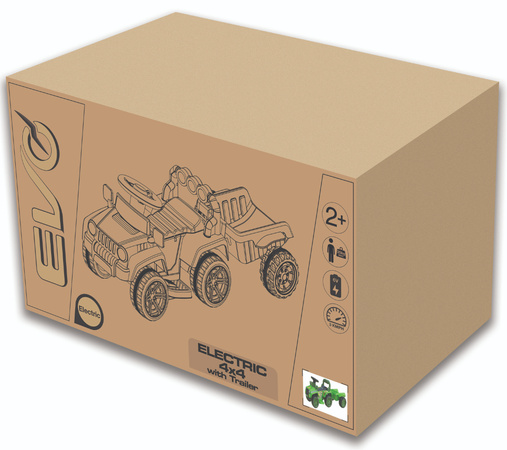 EVO Auto na akumulator dla dziecka jeździk pojazd terenowy z odczepianą przyczepą