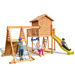 Plac zabaw drewniany ogrodowy duży MySide Spider domek, zjeżdżalnia, huśtawka, drabinka, siatka i ścianka wspinaczkowa