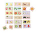Montessori Kolorowe Drewniane Puzzle Układanka edukacyjna Owoce i Warzywa 34 elementy