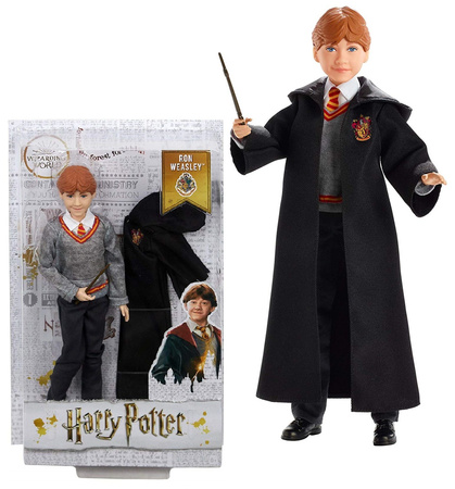 Harry Potter Lalka Ron Weasley ruchoma figurka z różdżką i szatą Gryffindor Hogwart