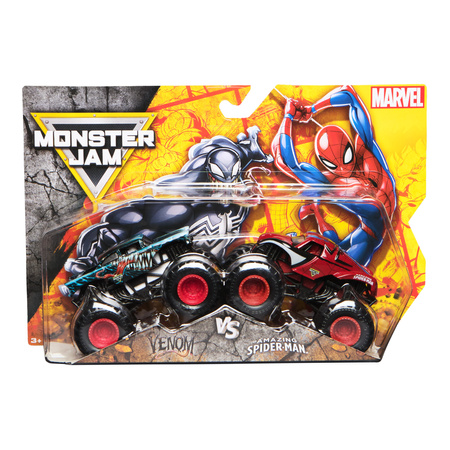 Monster Jam 2 pojazdy Monster Truck 1:64 Venom i Amazing Spider-Man