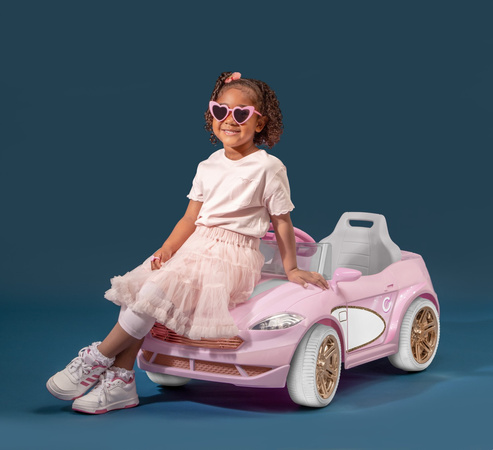 EVO Samochód dla dziecka auto na akumulator kabriolet cabrio różowy ze światłami i dźwiękami