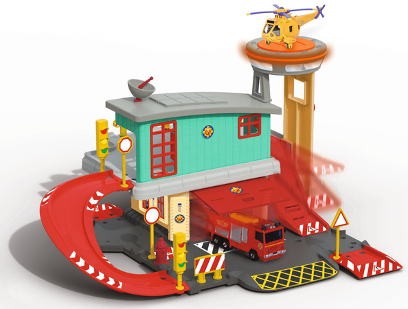 OUTLET Strażak Sam Remiza strażacka z torem + wóz strażacki Jupiter PRODUKT NIEKOMPLETNY USZKODZONE OPAKOWANIE