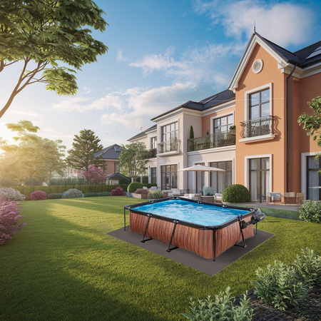 Humbi mata piankowa puzzle piankowe wodoodporne pod basen 12 szt. brązowe 240 x 180 x 1 cm