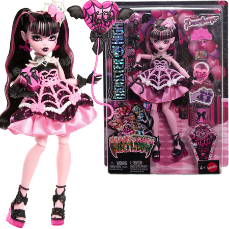 Monster High Draculaura Straszysłodkie Urodziny lalka 27 cm + akcesoria