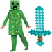Minecraft kostium Halloween, przebranie zestaw: Creeper + miecz 127-136 cm (7-8 lat)