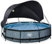 Basen ogrodowy okrągły 360x76 cm z pompą filtrującą i markizą szary