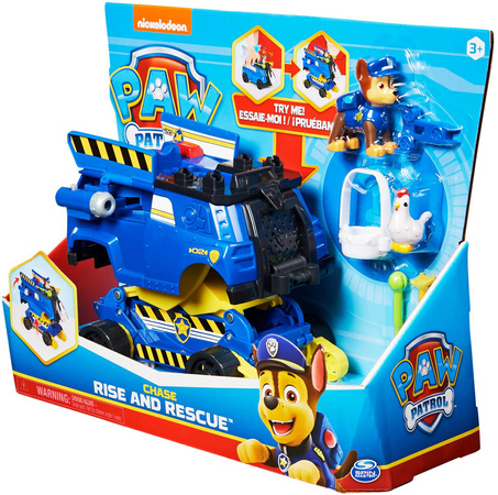 Psi Patrol Rise and Rescue Chase figurka i transformujący pojazd radiowóz policyjny