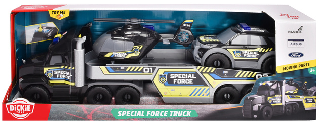 Zestaw Interaktywne Pojazdy ratunkowe Ciężarówka z Helikopterem i Samochodem Policyjnym Światło Dźwięk