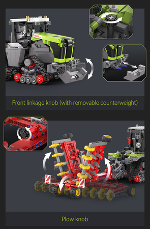 Klocki konstrukcyjne CaDA Duży Ciągnik rolniczy CLAAS XERION 5000 TRAC TS Pojazd 1336 elementów